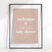 Pink Sandstone Typography Baby shower Sign Poster