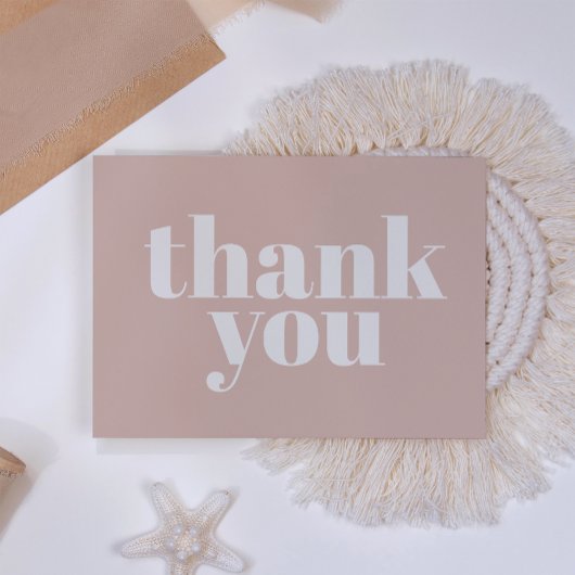 Pink Sandstone Typography Baby Shower Thank You Bedankkaart