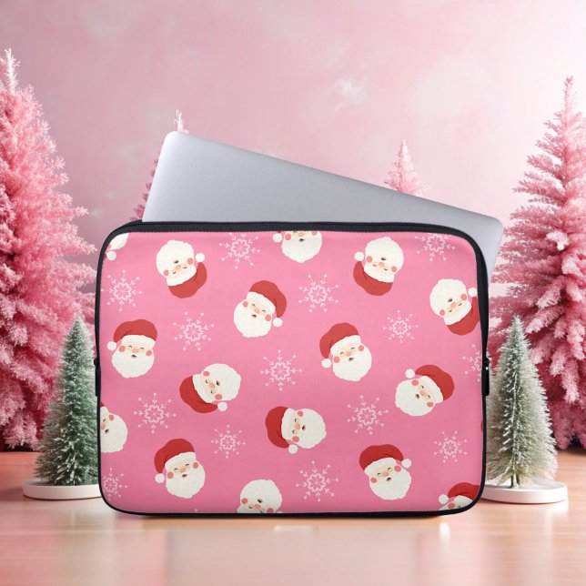 Pink Santa 2 Laptop Sleeve (Pink Santa Laptop Case Cover)
