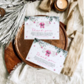 Pink Santa Baby Christmas Baby shower Dank u Kaart