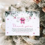 Pink Santa Baby Christmas Baby shower Dank u Kaart<br><div class="desc">Show uw waardering met feestelijke charme met behulp van onze Pink Santa Baby Christmas Baby shower Thank You Card! 🎅👶 Dit lieve en speelse ontwerp is voorzien van babykleding op een roze kledinglijn met kerstthema, ideaal voor een op vakantie geïnspireerd baby shower. De zachte roze tinten in combinatie met de...</div>