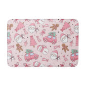Pink Santa Christmas Bath Mat (Voorkant)