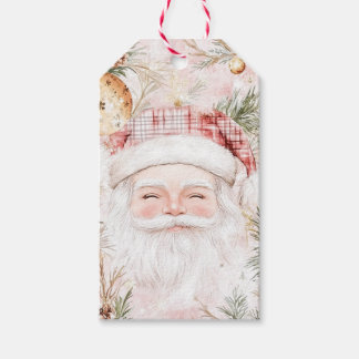 Pink Santa Christmas Cadeaulabel