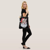 Pink Santa Hat Retro Cute Kitty Cat Christmas Tote Bag (Op model)