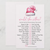 Pink Santa Hat Zou Ze Liever Baby shower Game Briefpapier (Voorkant / Achterkant)