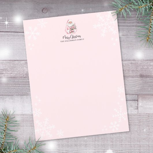 Pink Santa Merry Christmas Poster