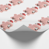 Pink Santa Poodle Cadeaupapier (Hoek)
