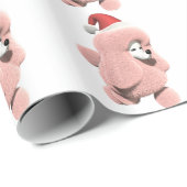 Pink Santa Poodle Cadeaupapier (Rol Hoek)