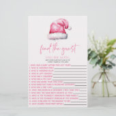 Pink Santa Vind het Baby shower voor gasten Briefpapier (Staand voorkant)