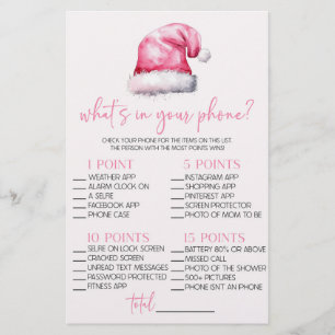 Pink Santa Wat zit er in je telefoon Baby shower s Briefpapier