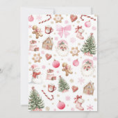 Pink Santa Winter Oh What Fun Christmas Party Kaart (Achterkant)