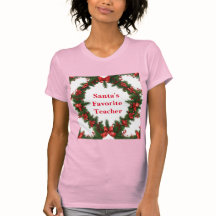 Pink Santa's favoriete leraar T-shirt