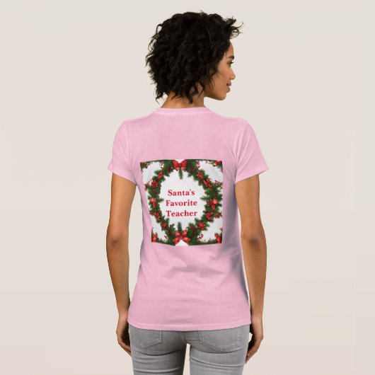 Pink Santa's favoriete leraar T-shirt (Achterkant volledig)