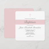 Pink Sash Doopsel uitnodiging (Voorkant / Achterkant)