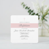Pink Sash Doopsel uitnodiging (Staand voorkant)