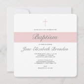 Pink Sash Doopsel uitnodiging (Voorkant)