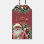 Pink Sata Accented With Greenery Cadeaulabel (Voorkant)