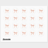 Pink satin bow ronde sticker (Vel)