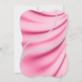 PINK SATIN, DIAMONDS EN PEARLS ELEGANT WEDING KAART (Achterkant)