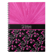 Pink Satin Floral Explosion My Secrets Journal