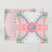 Pink Satin Fractal Butterfly Weduwuitnodiging Kaart (Voorkant / Achterkant)