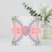 Pink Satin Fractal Butterfly Weduwuitnodiging Kaart (Staand voorkant)