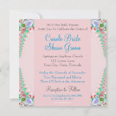 Pink Satin Fractal Butterfly Weduwuitnodiging Kaart (Achterkant)