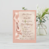 Pink Satin Ribbon Formal Wedding Kaart (Staand voorkant)