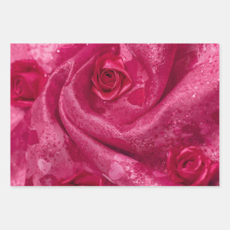 Pink Satin Rose Inpakpapier Vel