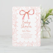 Pink Scallop-Baby shower Kaart (Staand voorkant)