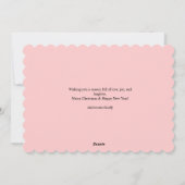 Pink Scallop Photo Christmas with Red Bow  Feestdagenkaart (Achterkant)