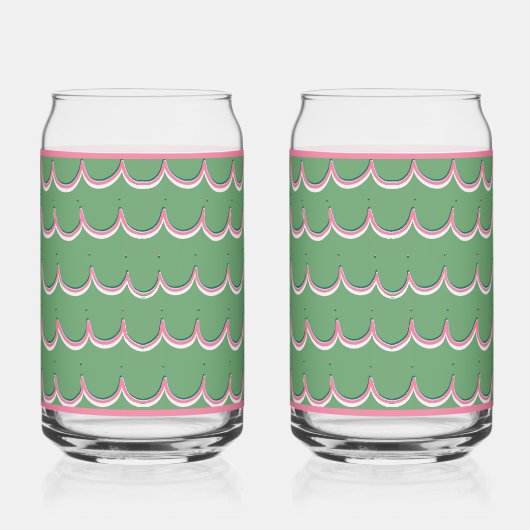 Pink Scallop Soda Glass Blikvorm Glas (Voorkant)