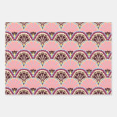 Pink Scallop Wrapping Paper Flat Sheet Set of 3 (Voorkant 2)