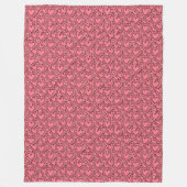 Pink Scalloped Outlined Hearts Repeat Fleece Deken (Voorkant)