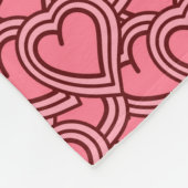 Pink Scalloped Outlined Hearts Repeat Fleece Deken (Hoek)