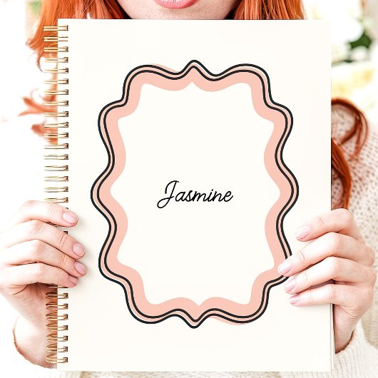 Pink Scalloped Wavy Lijst Custom Name Planner