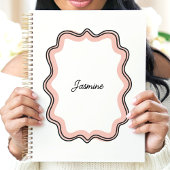 Pink Scalloped Wavy Lijst Custom Name Planner