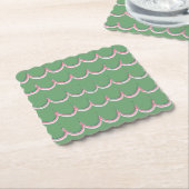 Pink Scallops Coaster Kartonnen Onderzetters (Gebogen)