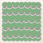 Pink Scallops Coaster Kartonnen Onderzetters (Voorkant)