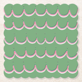 Pink Scallops Coaster Kartonnen Onderzetters