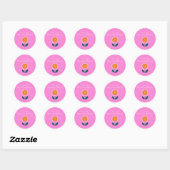 Pink Scandinavian Flower Personalized A Gift From Ronde Sticker (Vel)