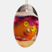 Pink Scarecrow Lady Keramisch Ornament (Rechts)