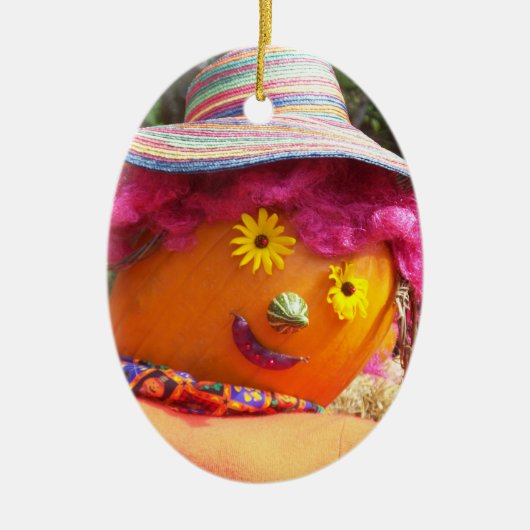 Pink Scarecrow Lady Keramisch Ornament (Voorkant)