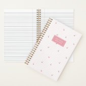Pink | Scattered Cherry Pinstripe Personalized Notitieboek (Binnen)