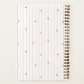 Pink | Scattered Cherry Pinstripe Personalized Notitieboek (Achterkant)
