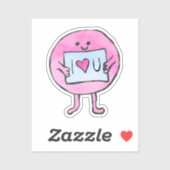Pink schattig ik hou van je hart kawaii sticker (Vel)