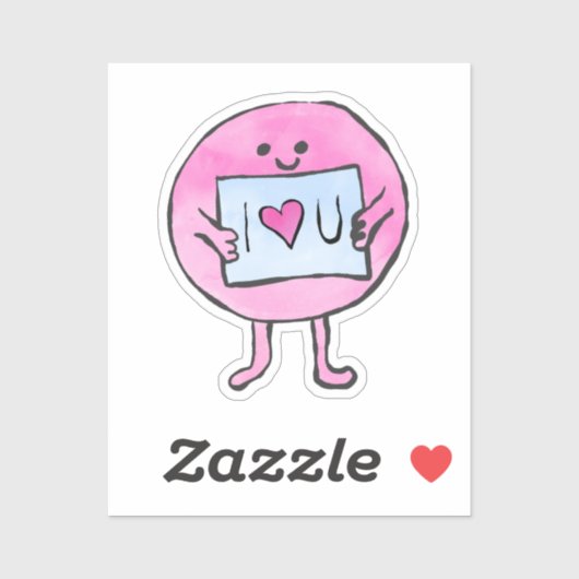 Pink schattig ik hou van je hart kawaii sticker (Vel)