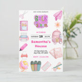 Pink School tools girl Birthday Kaart (Staand voorkant)