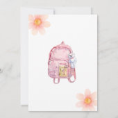 Pink School tools girl Birthday Kaart (Achterkant)