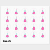 Pink Science Beaker Ronde Sticker (Vel)